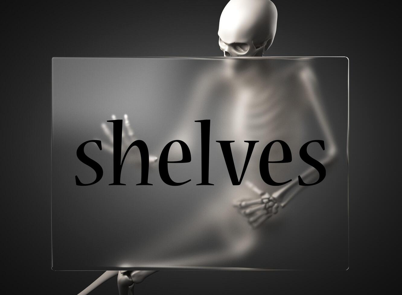 shelves word on glass and skeleton 7347262 Stock Photo at Vecteezy