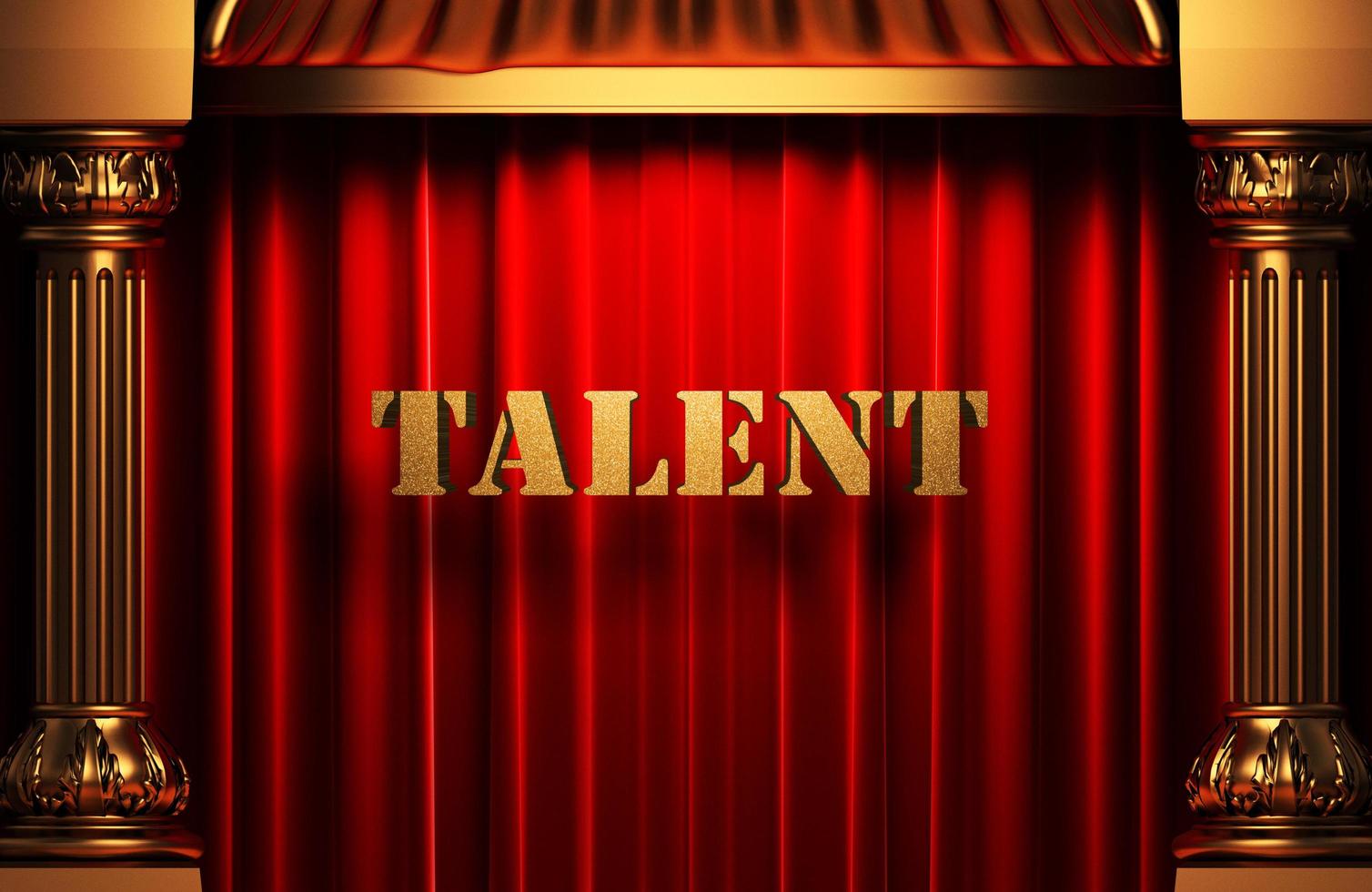 talent golden word on red curtain photo
