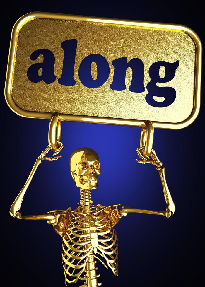 along word and golden skeleton photo