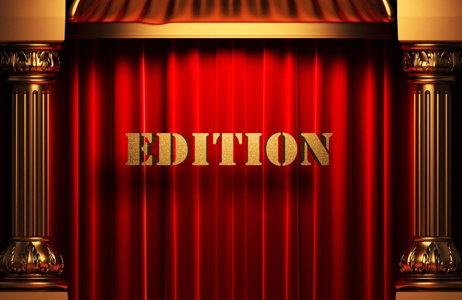 edition golden word on red curtain photo