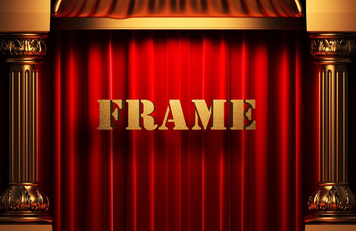 frame golden word on red curtain photo