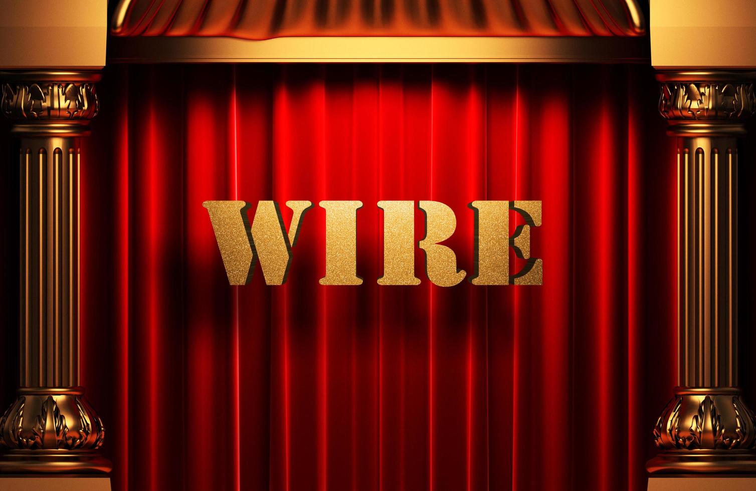 wire golden word on red curtain photo
