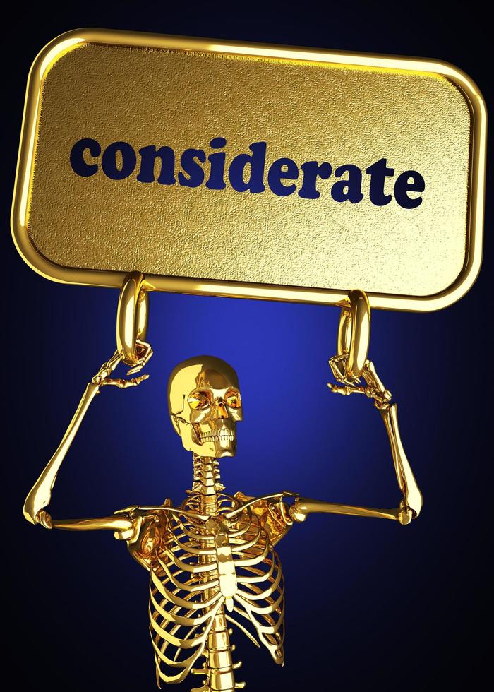 considerate word and golden skeleton photo