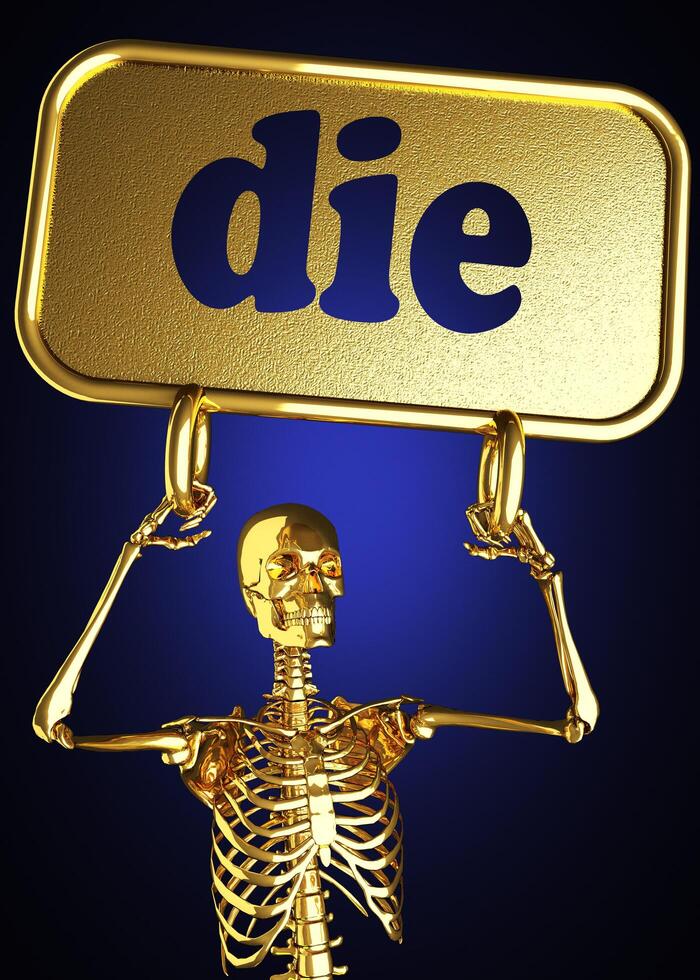 die word and golden skeleton 7347881 Stock Photo at Vecteezy