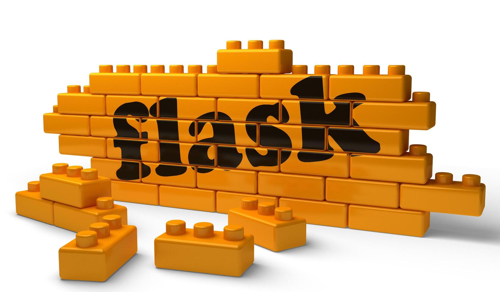 flask word on yellow brick wall 7348269 Stock Photo at Vecteezy