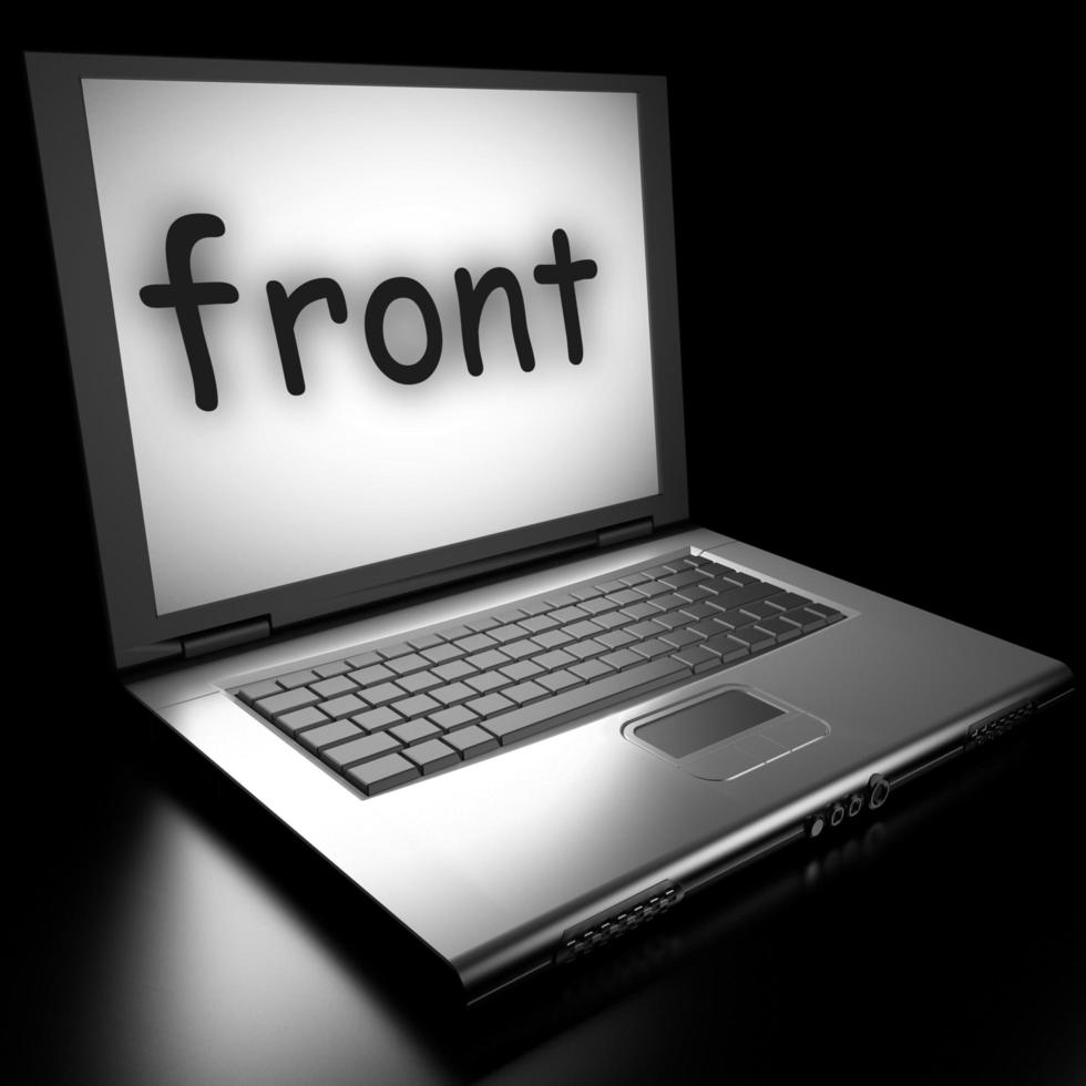 palabra frontal en la computadora portátil foto