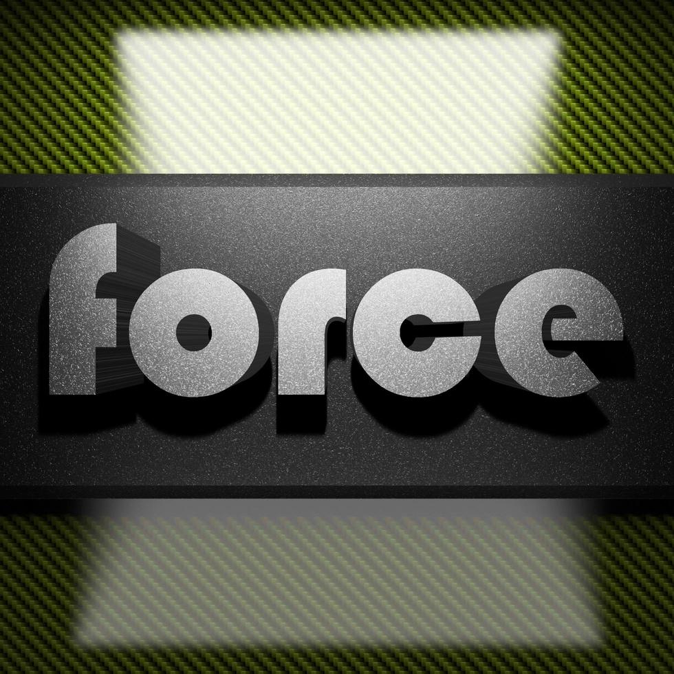 force word of iron on carbon photo