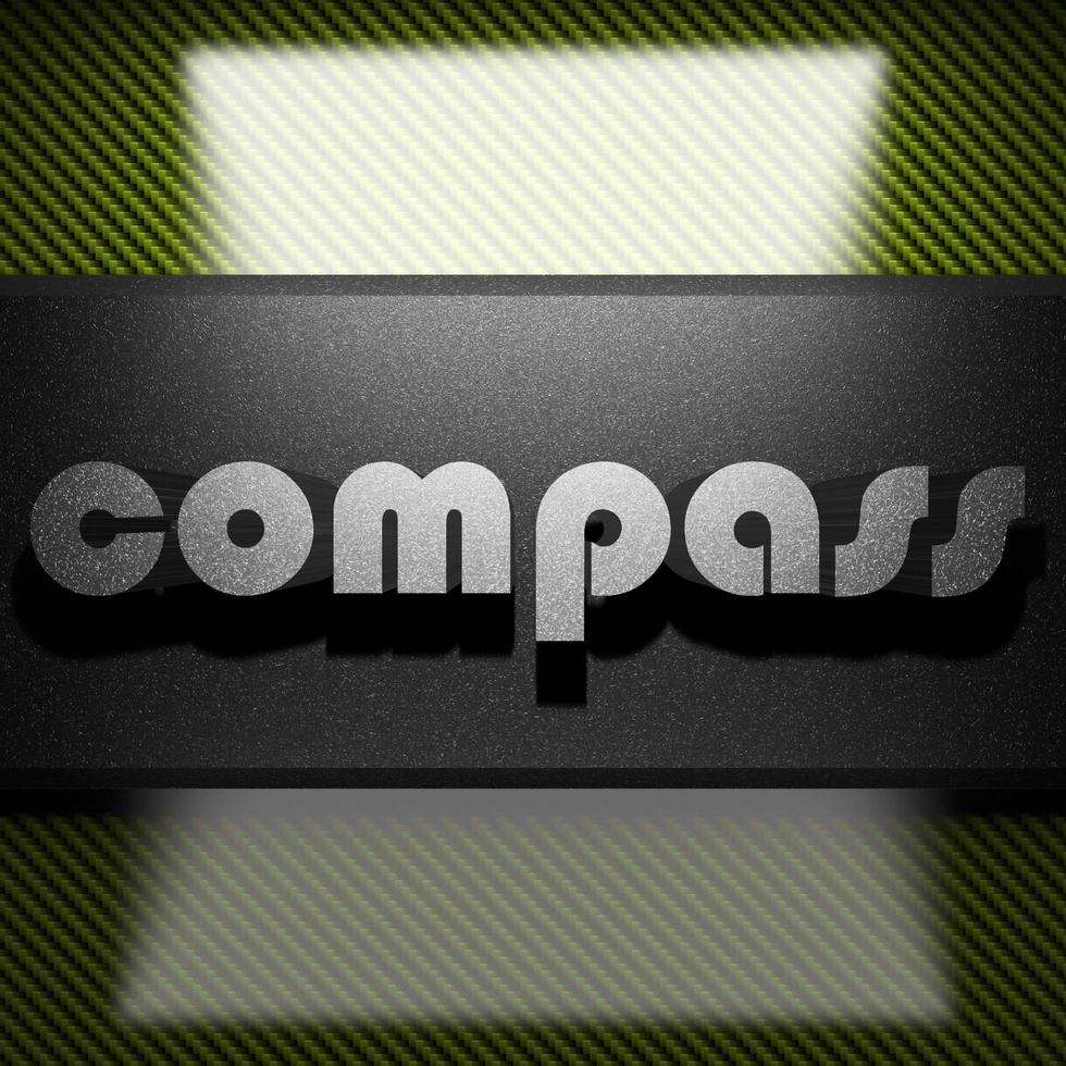 compass word of iron on carbon photo