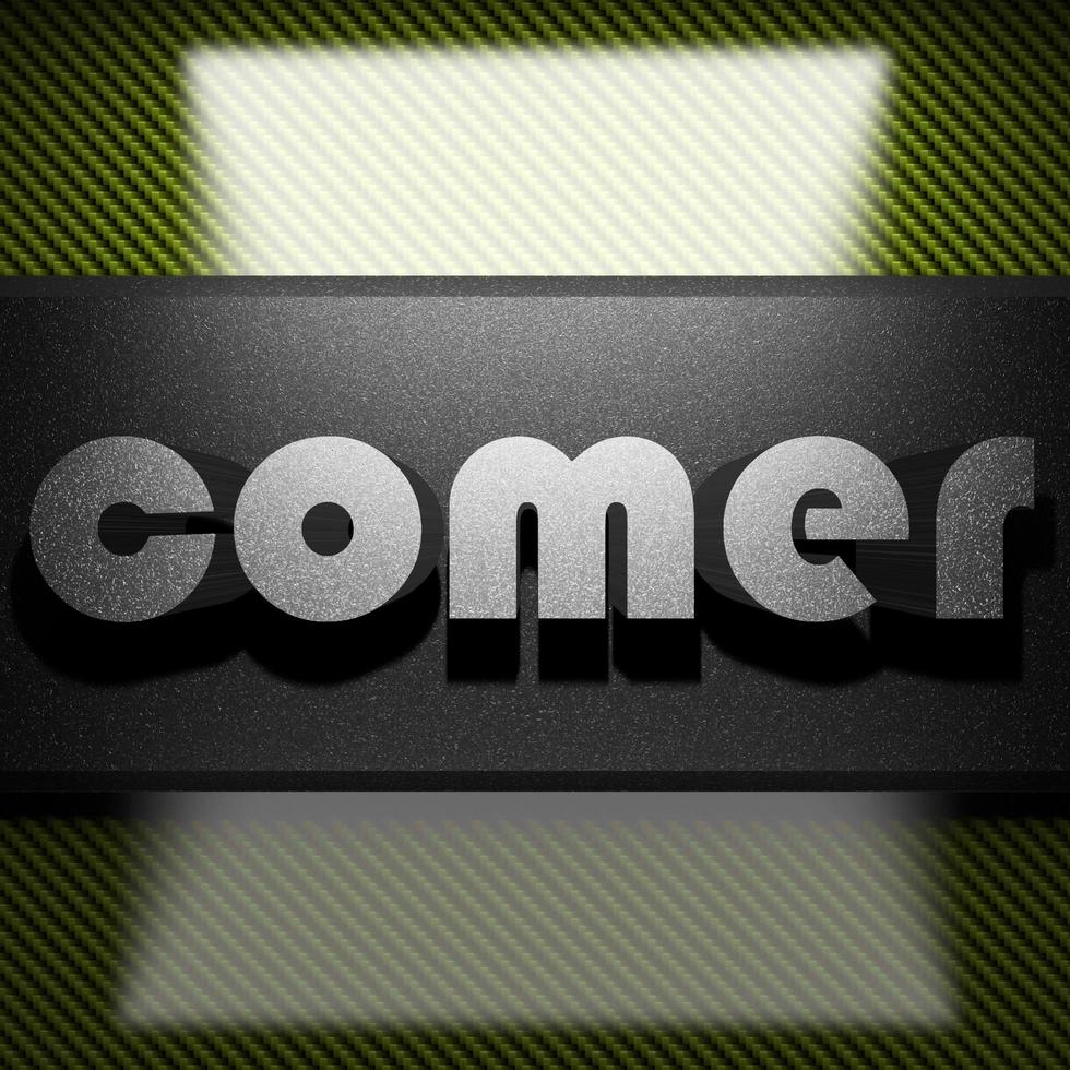 comer word of iron on carbon photo