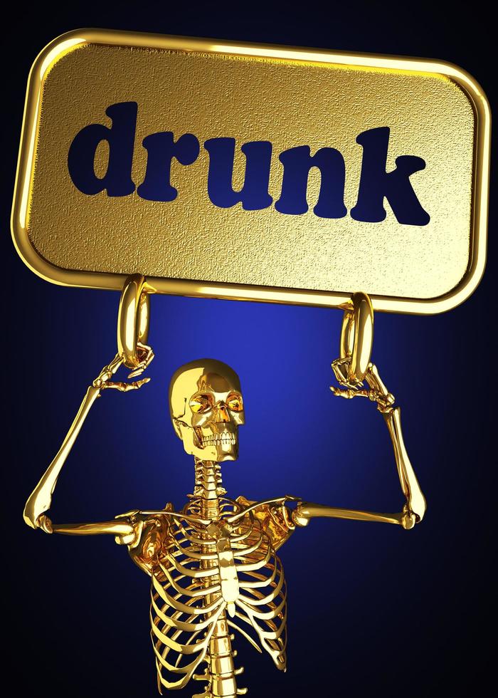 drunk word and golden skeleton photo