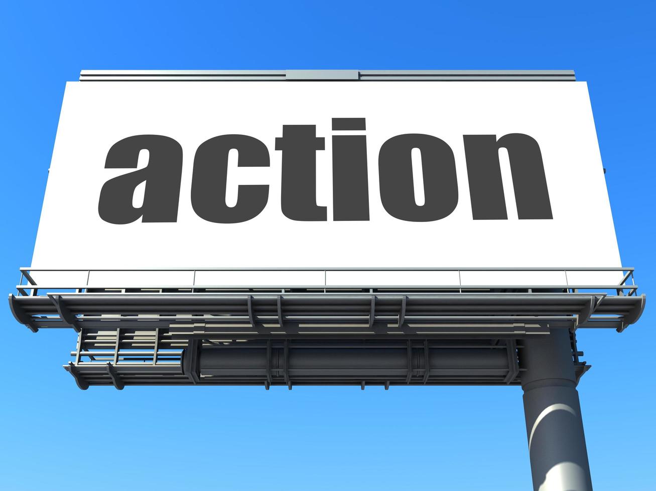 action word on billboard photo