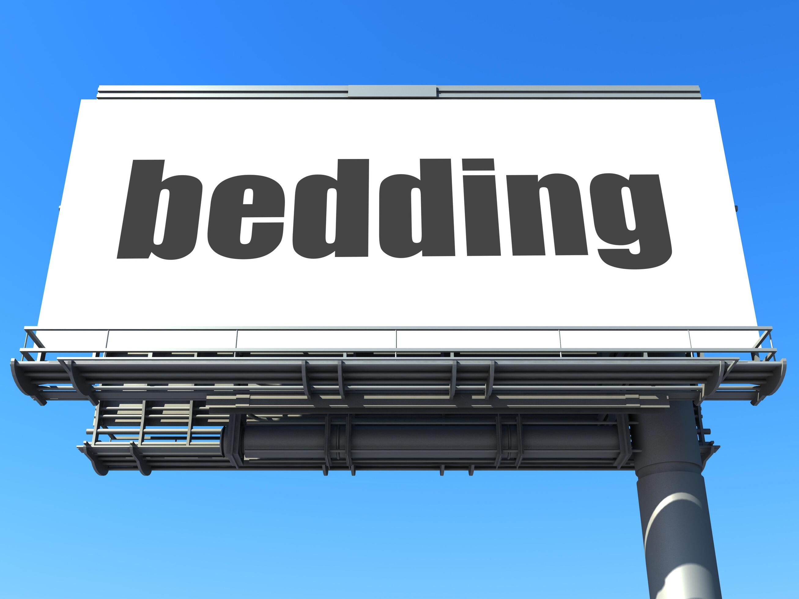 bedding word on billboard 7350506 Stock Photo at Vecteezy