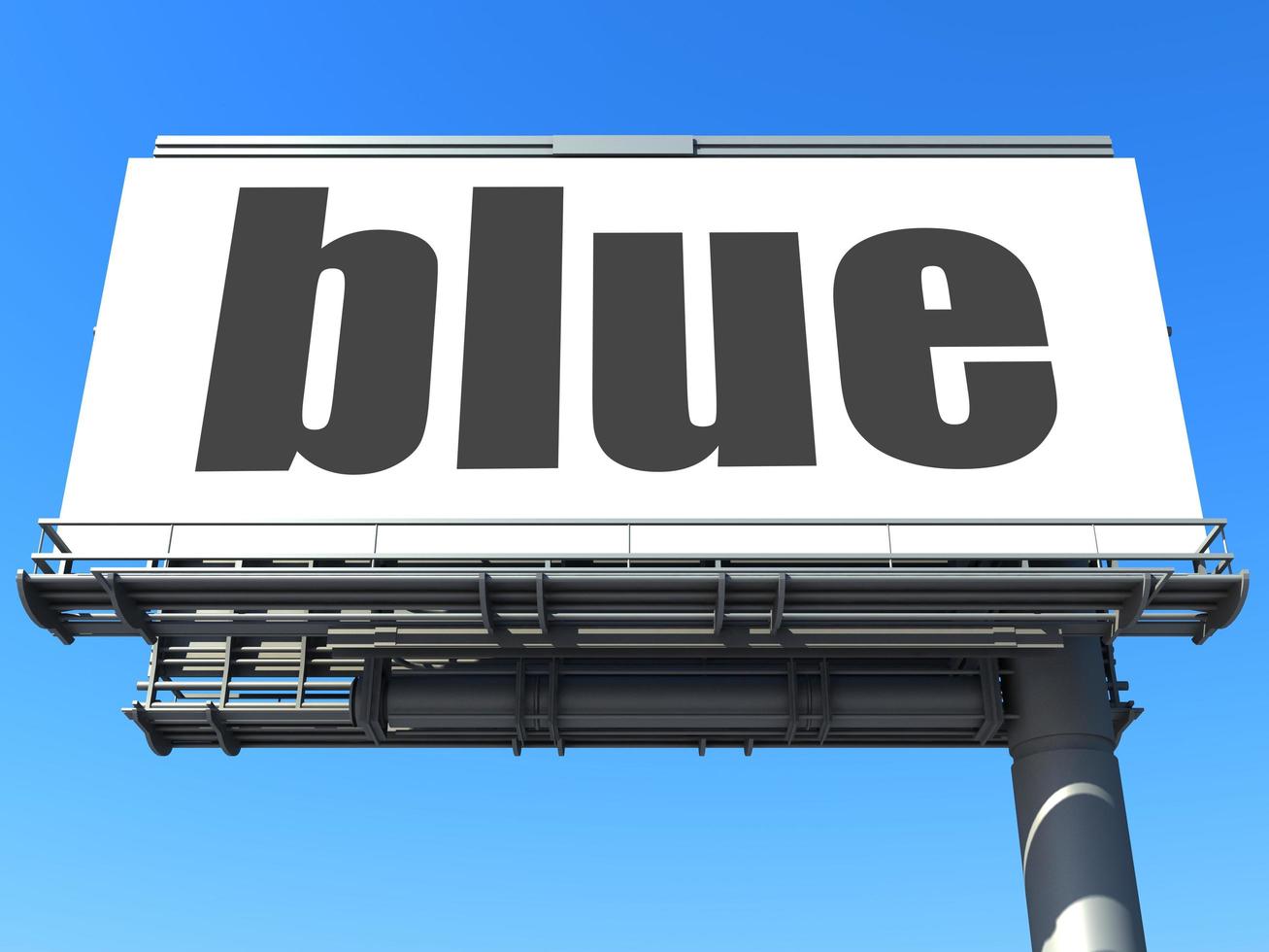 blue word on billboard photo