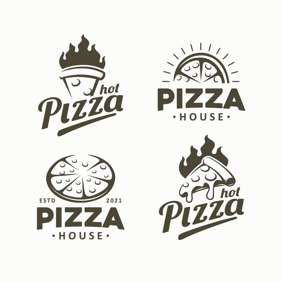 Pizza vector logo template set