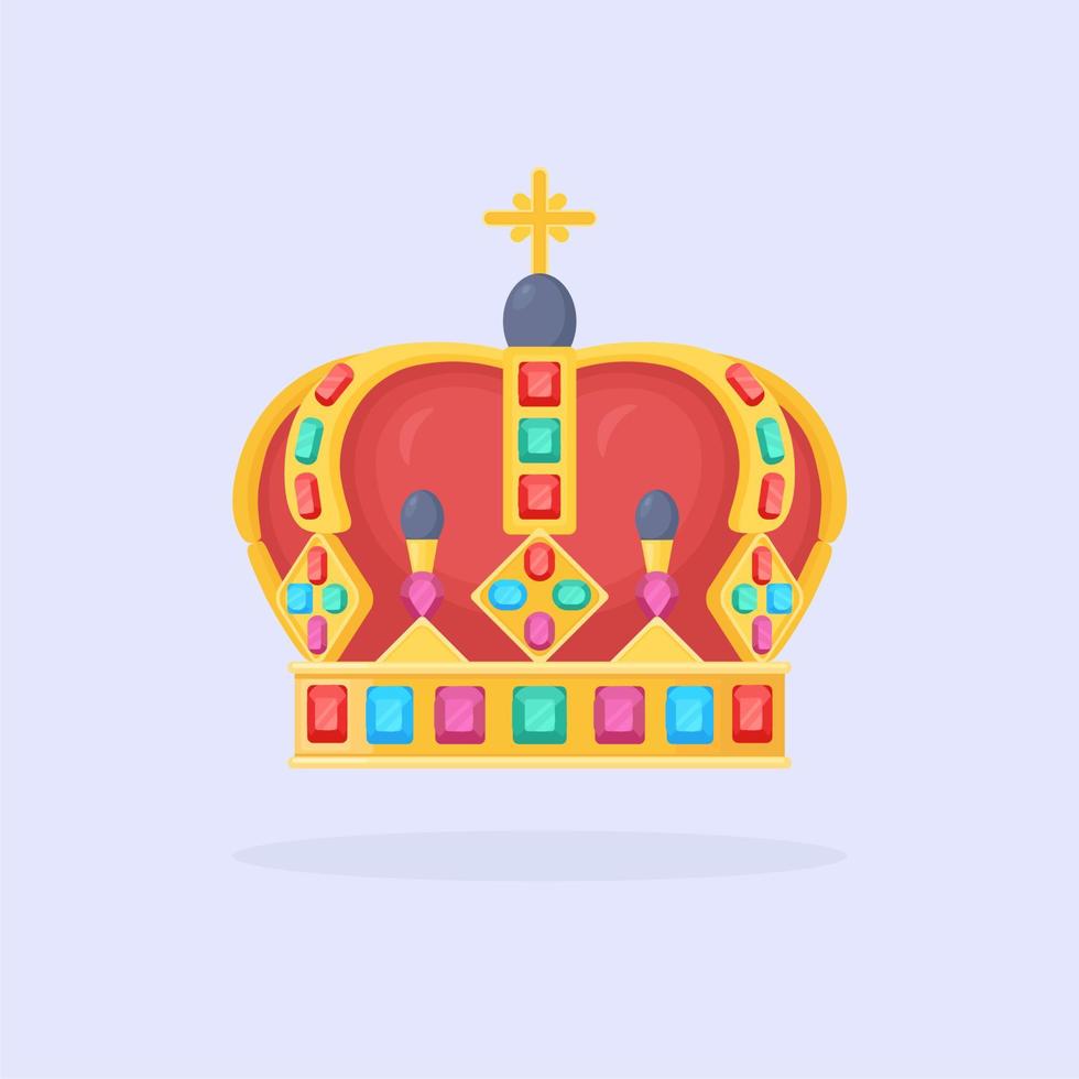 Royal gold crown for queen, princess, king. Awards for winner, champions, leadership concept. Elements for logo, label, game, hotel, an app design. Vector illustration