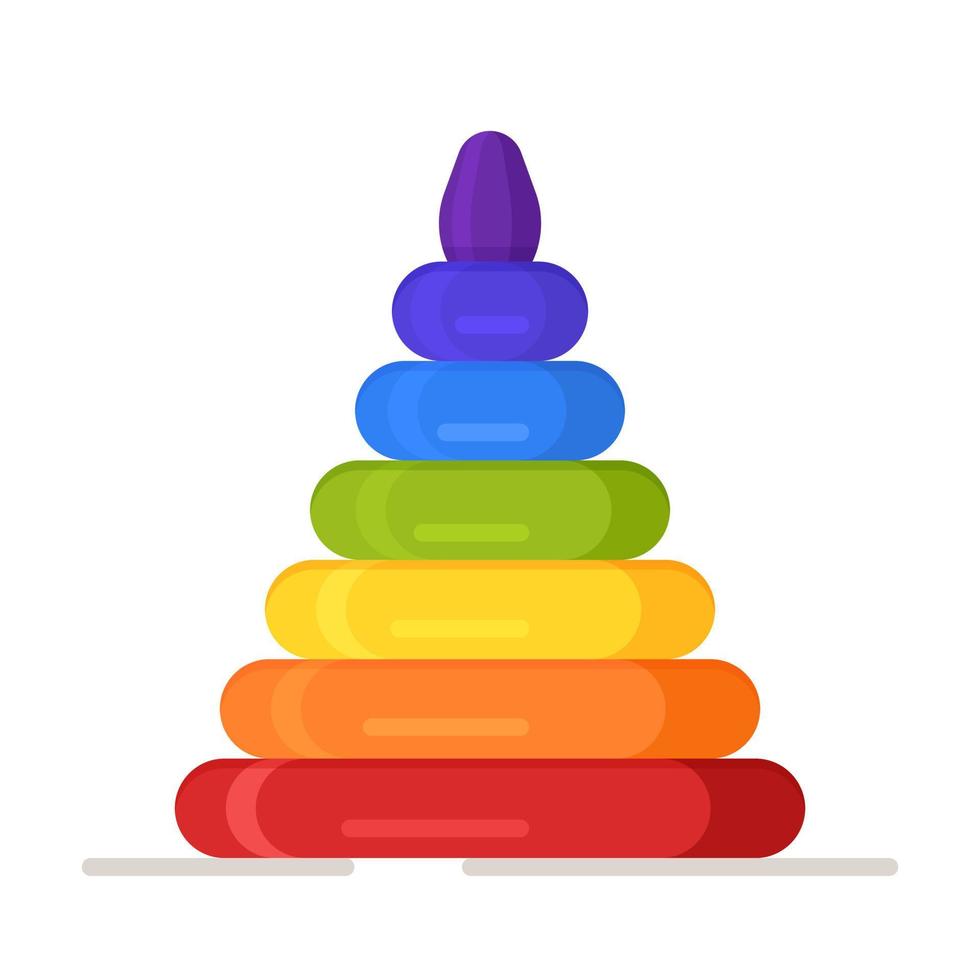 Vector illustration toy pyramid. Children's educational game. Pyramid toy icon.