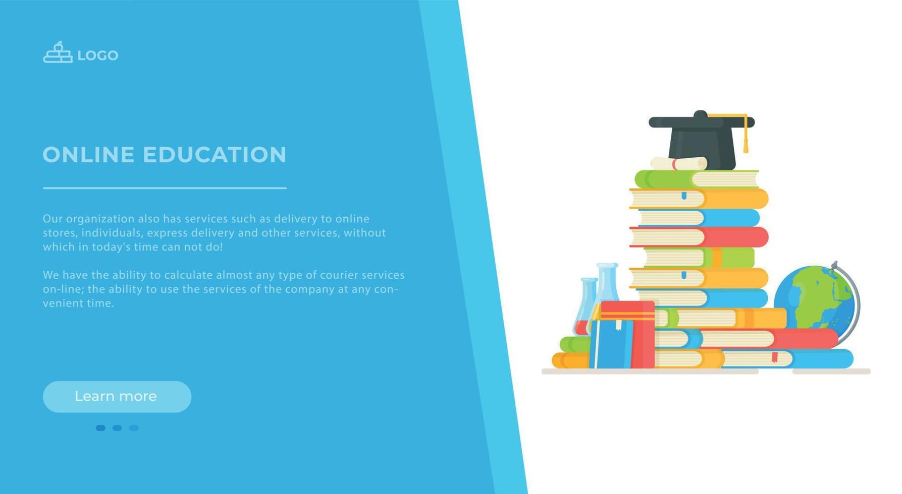 Vector illustration of reading books online.