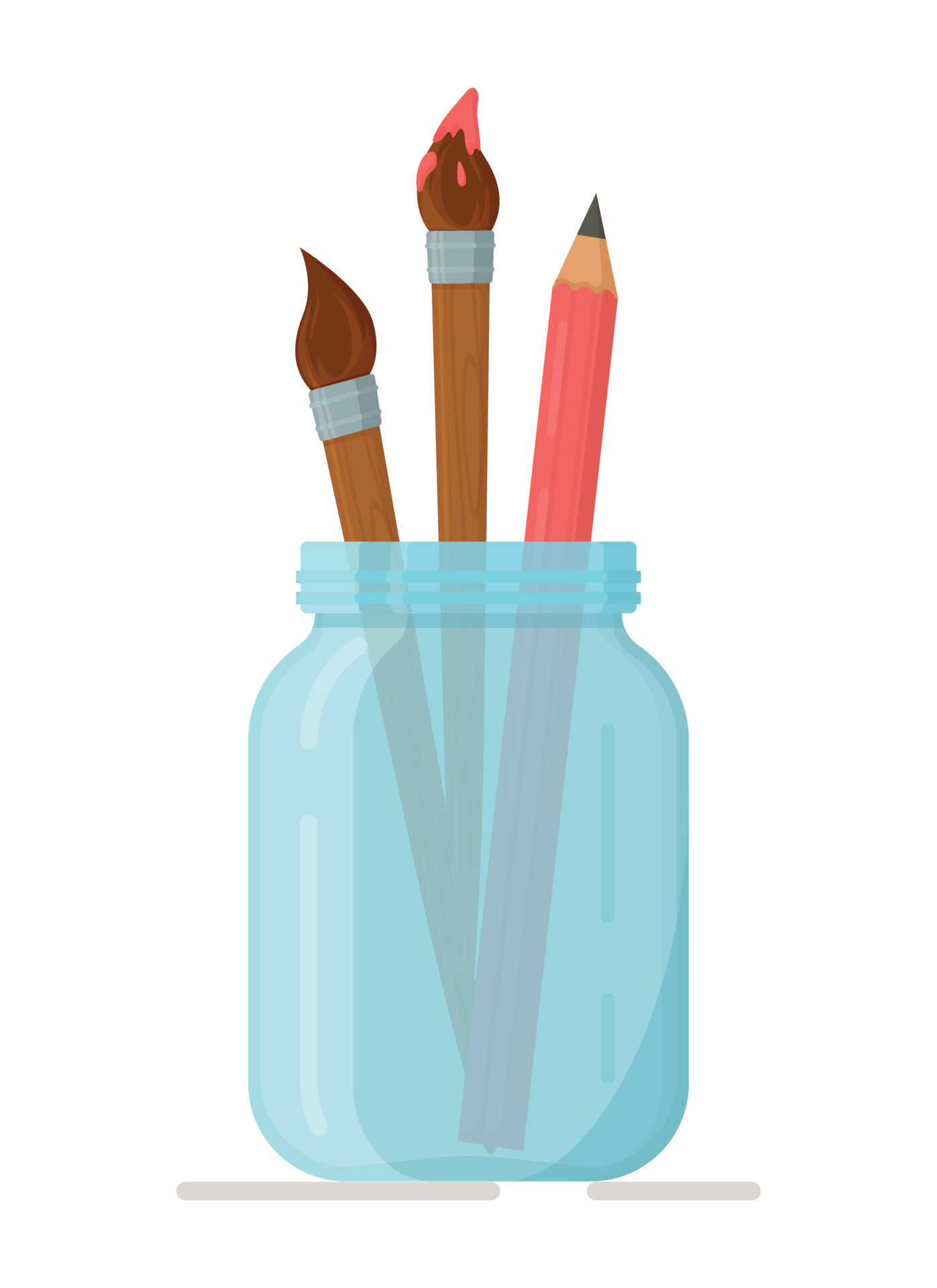 ilustración vectorial de pinceles en un frasco de vidrio. 7351304 Vector en Vecteezy