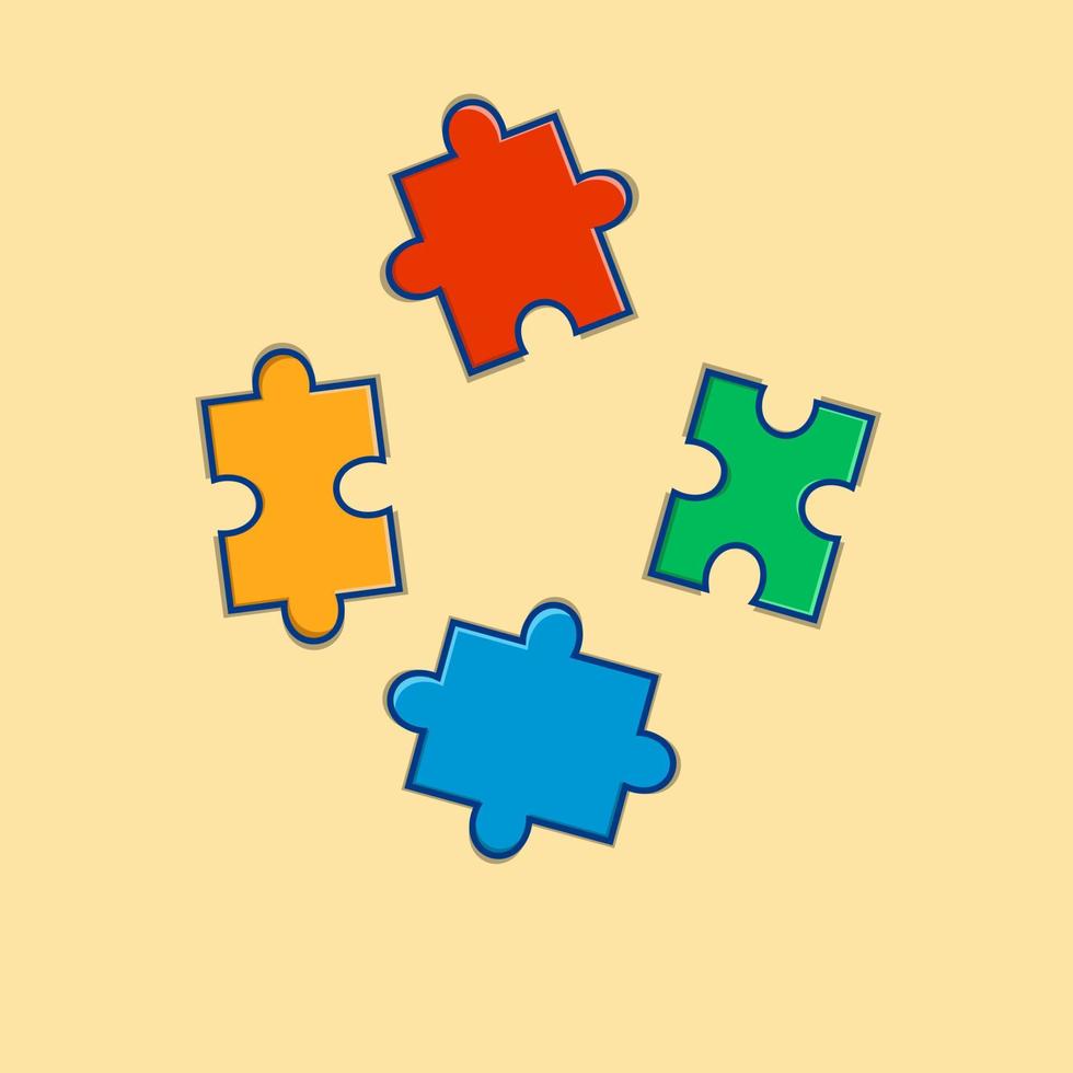 colorful puzzles for children's toys vector