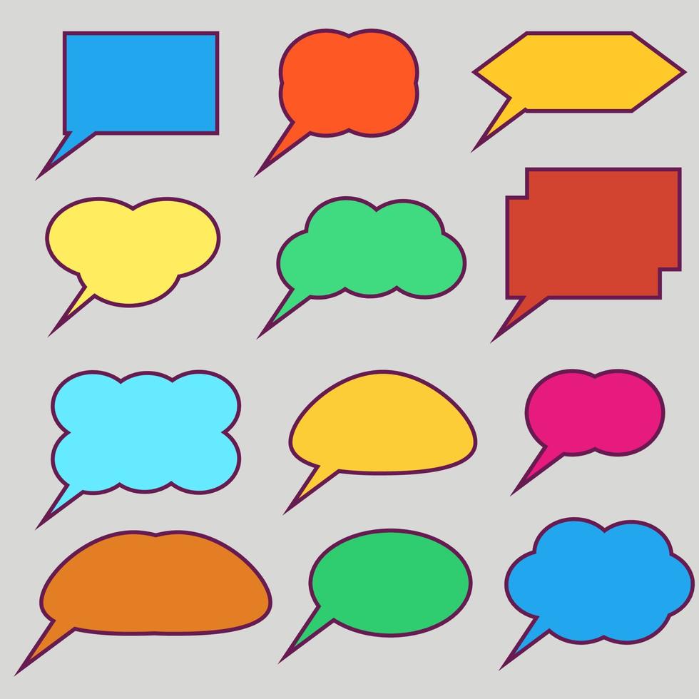 Set of colorful speech bubble in diffrent form and colour vector