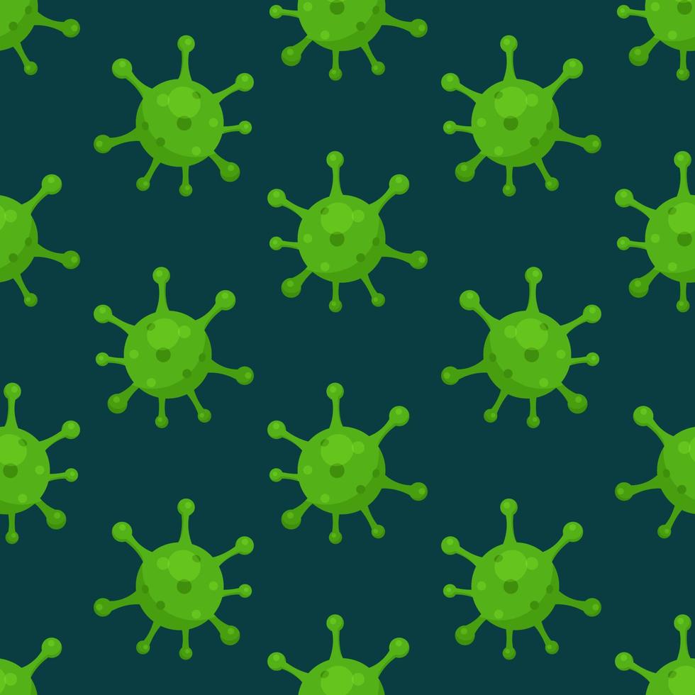 ilustración vectorial del patrón de virus. fondo de pantalla de virus y bacterias verdes. vector