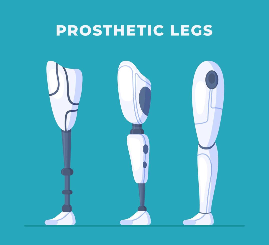 Vector illustration of a prosthetic leg. Help for people with health problems.