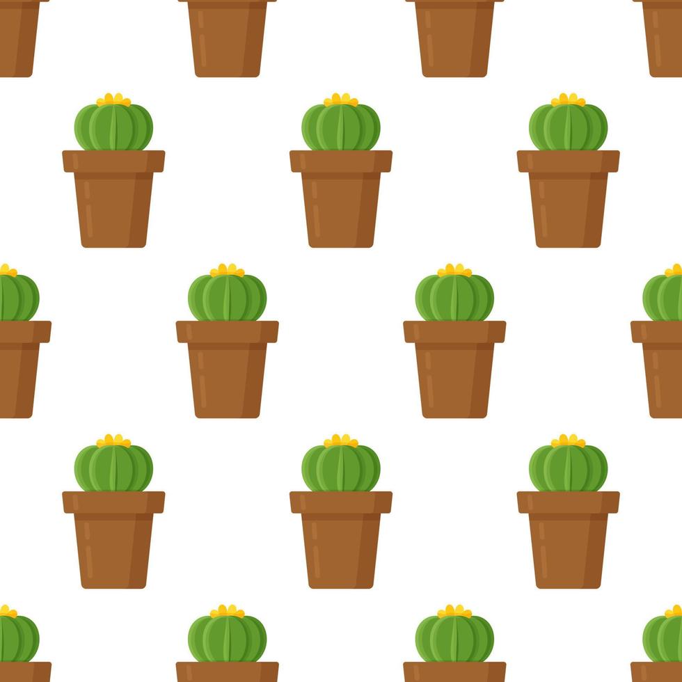 Vector illustration of a pattern of round cacti.