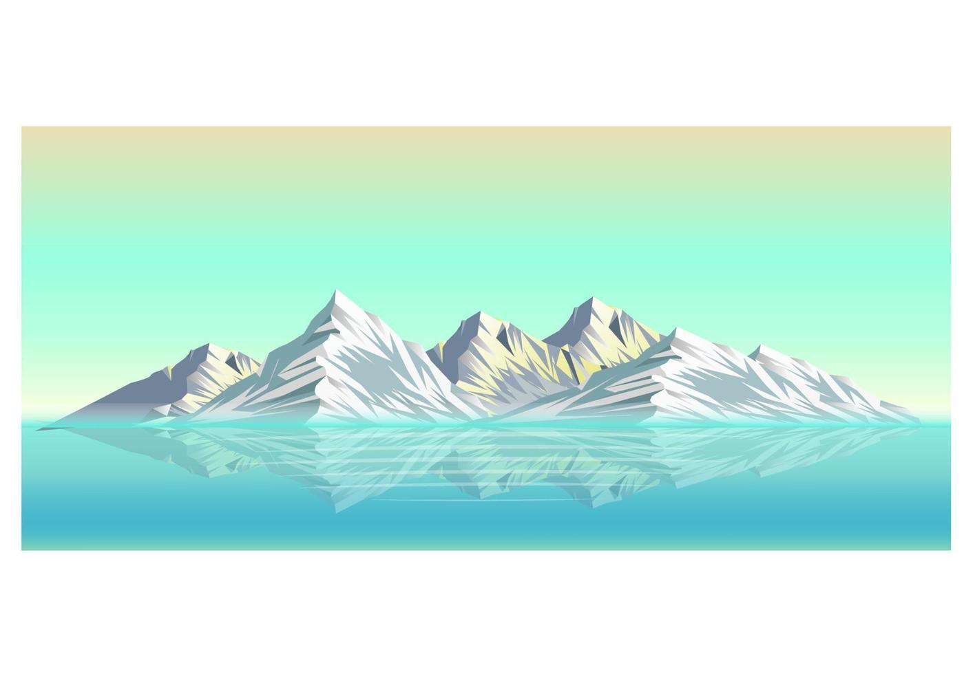 paisaje de montaña con sombras debajo vector