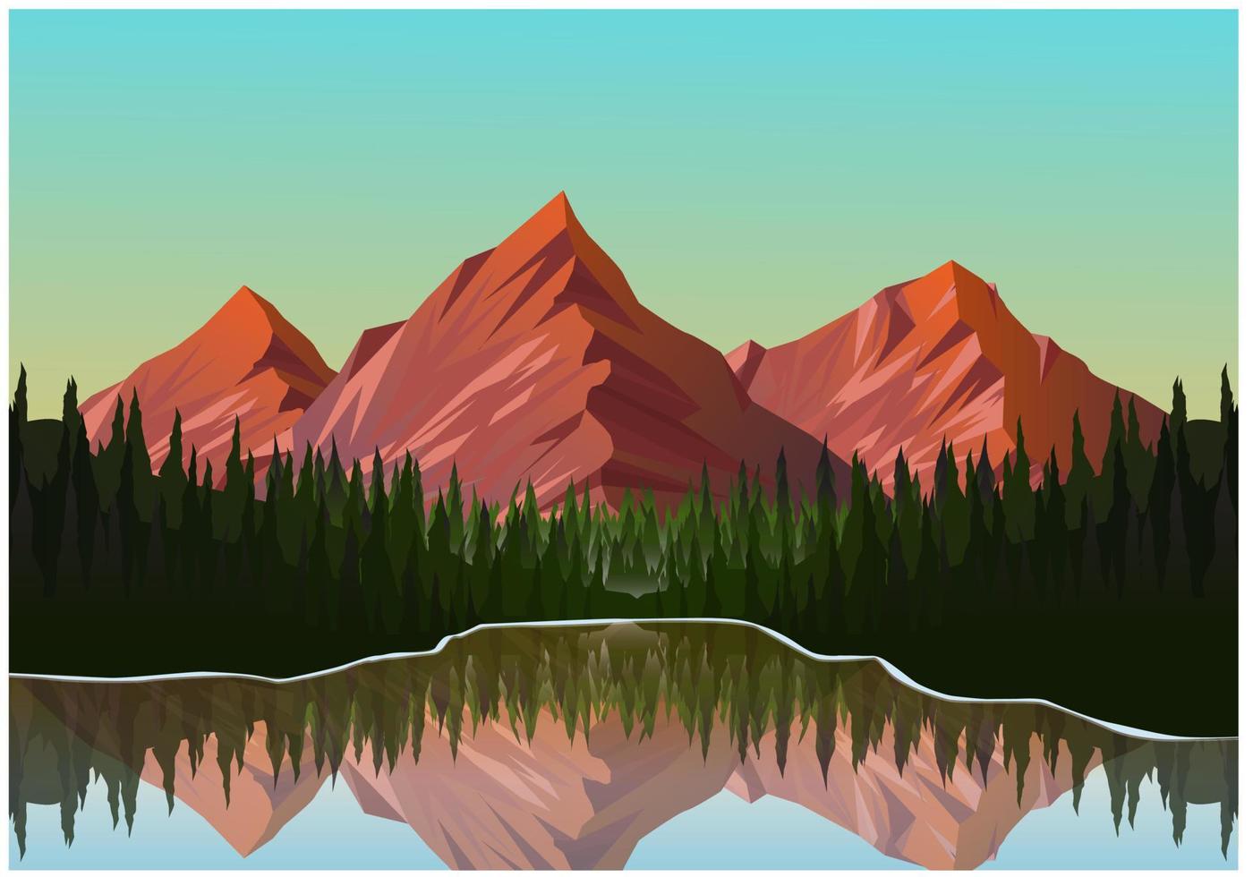 ilustración vectorial paisaje de montaña vector