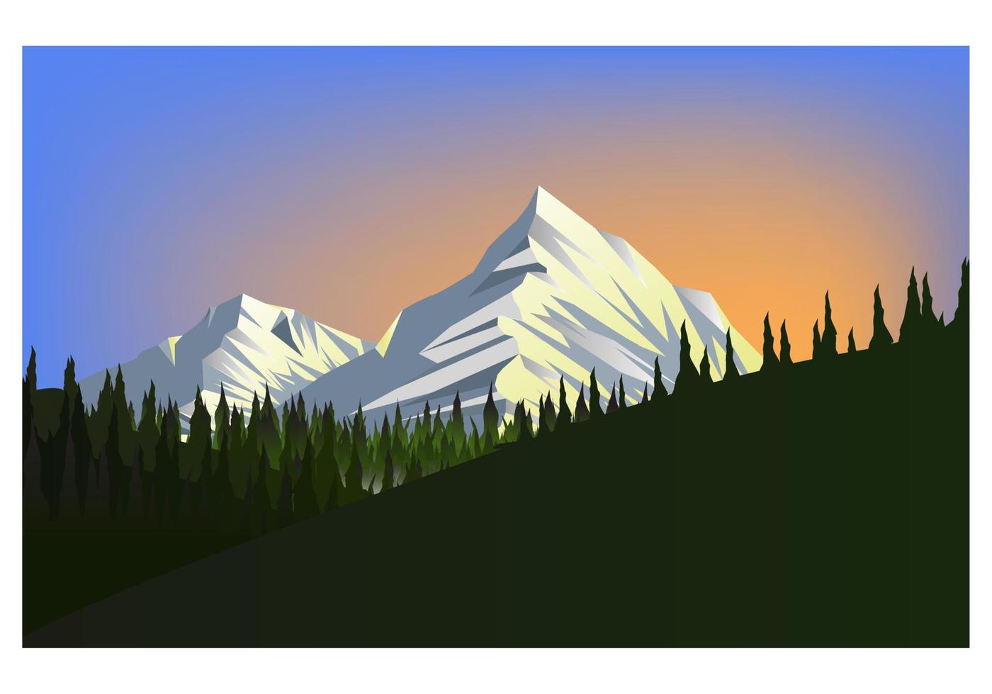 ilustración vectorial paisaje de montaña vector