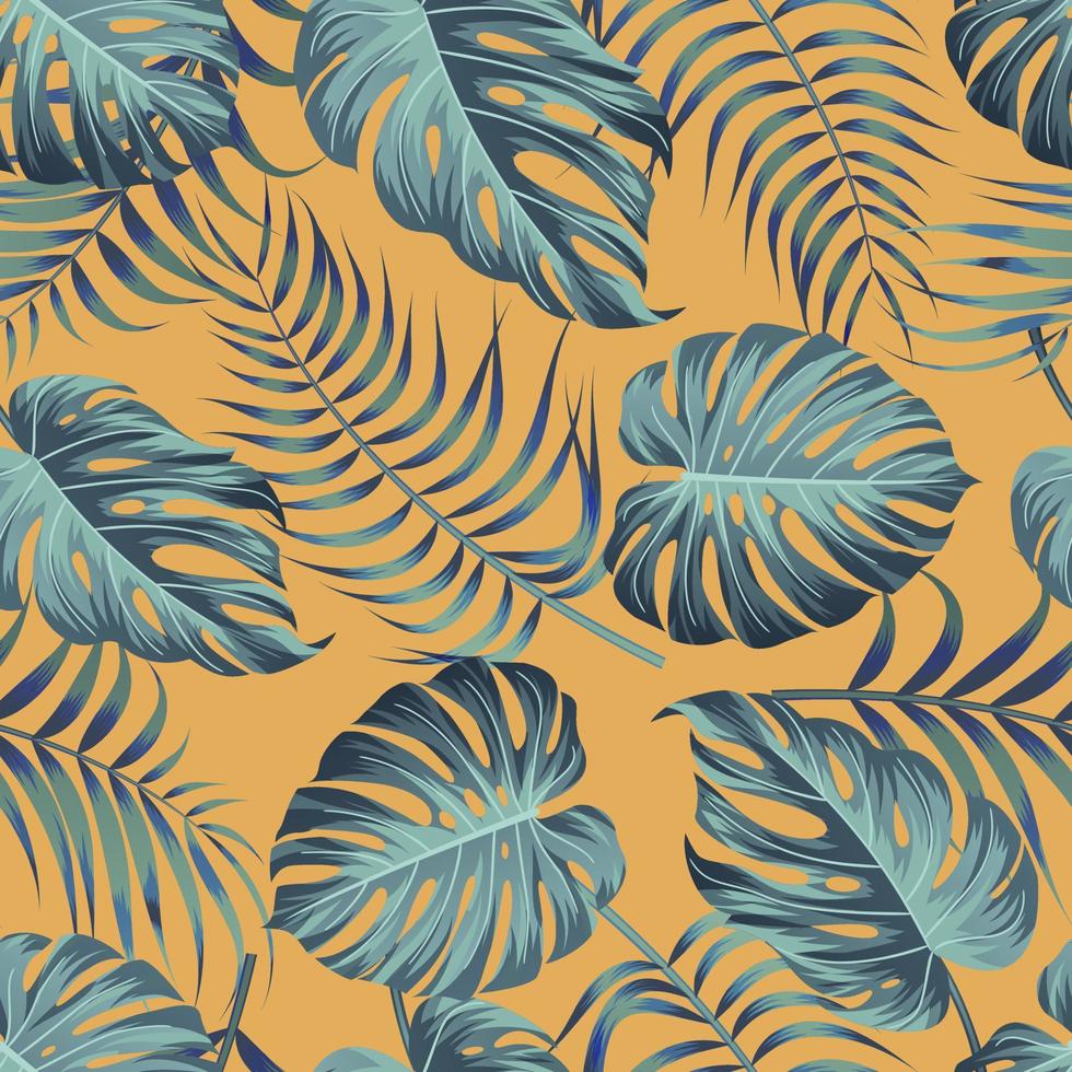 Floral seamless pattern with leaves. tropical background vector