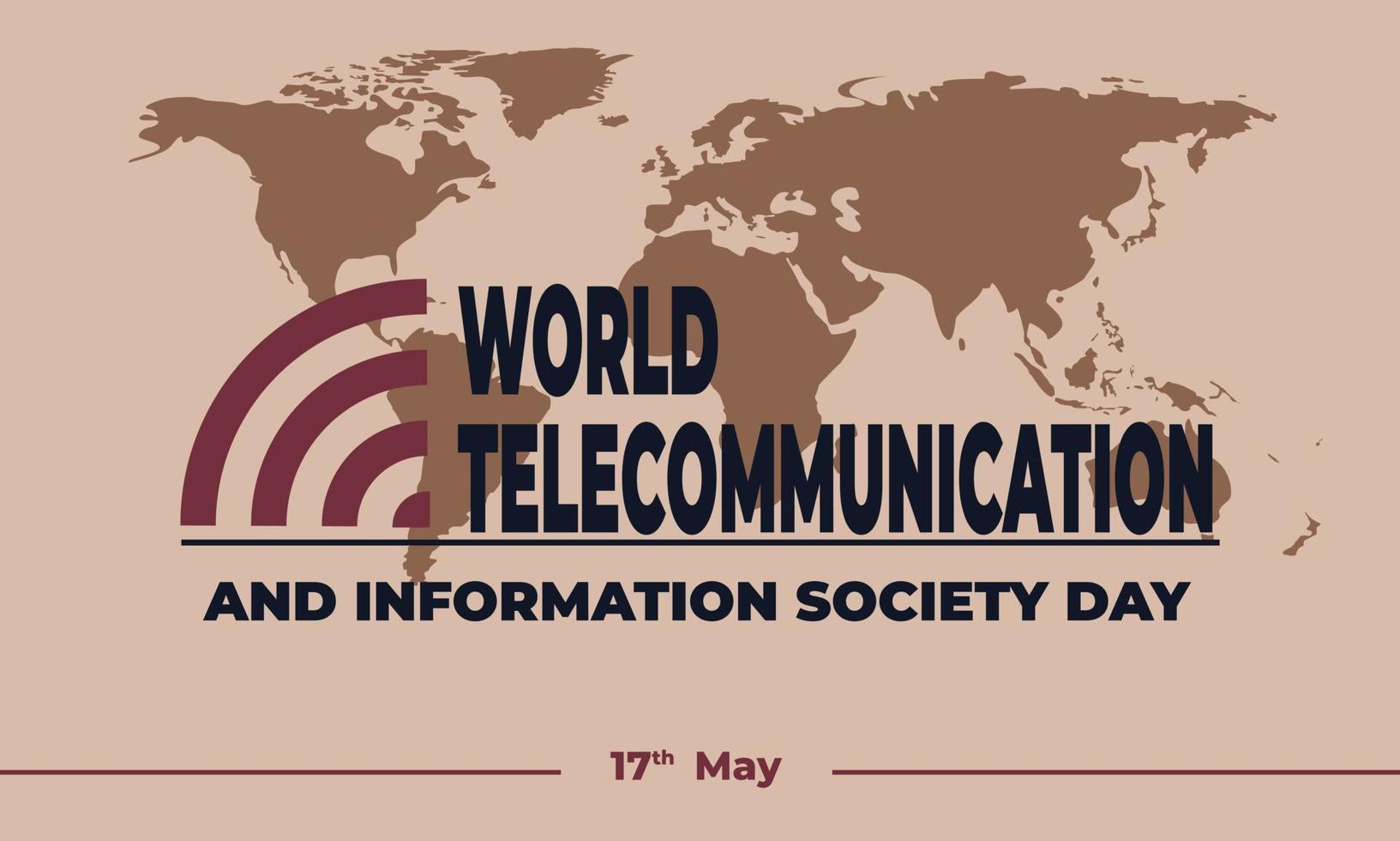 World Telecommunication and Information Society Day, Vector Background Illustration and Text.
