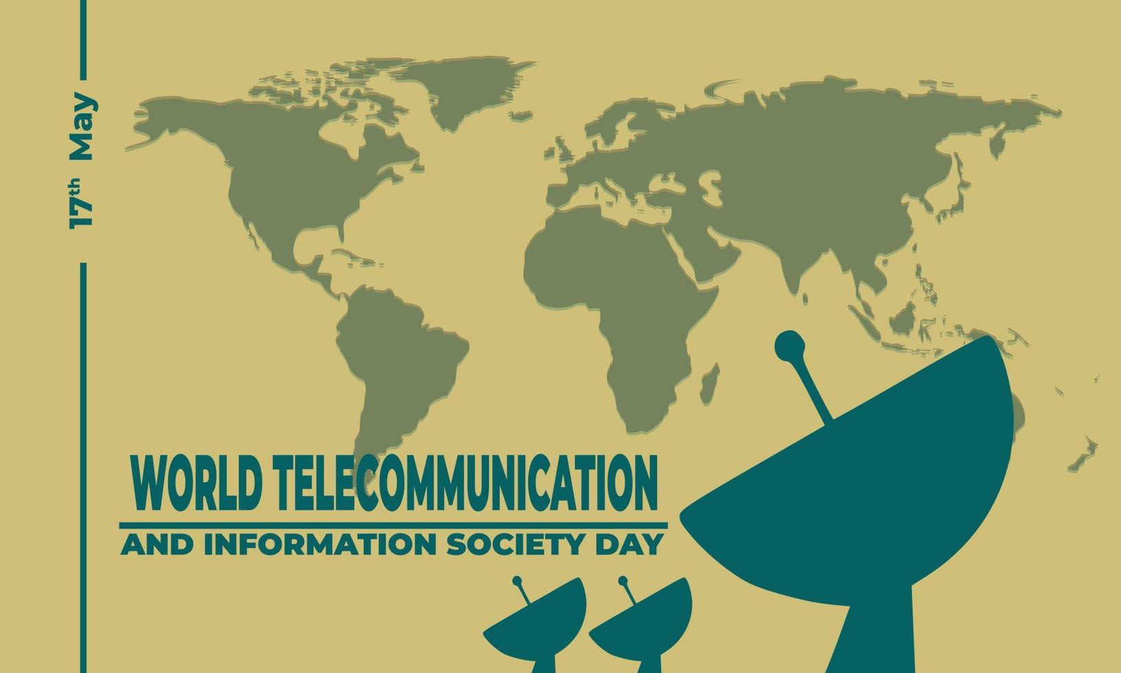 World Telecommunication and Information Society Day, Vector Background Illustration and Text.