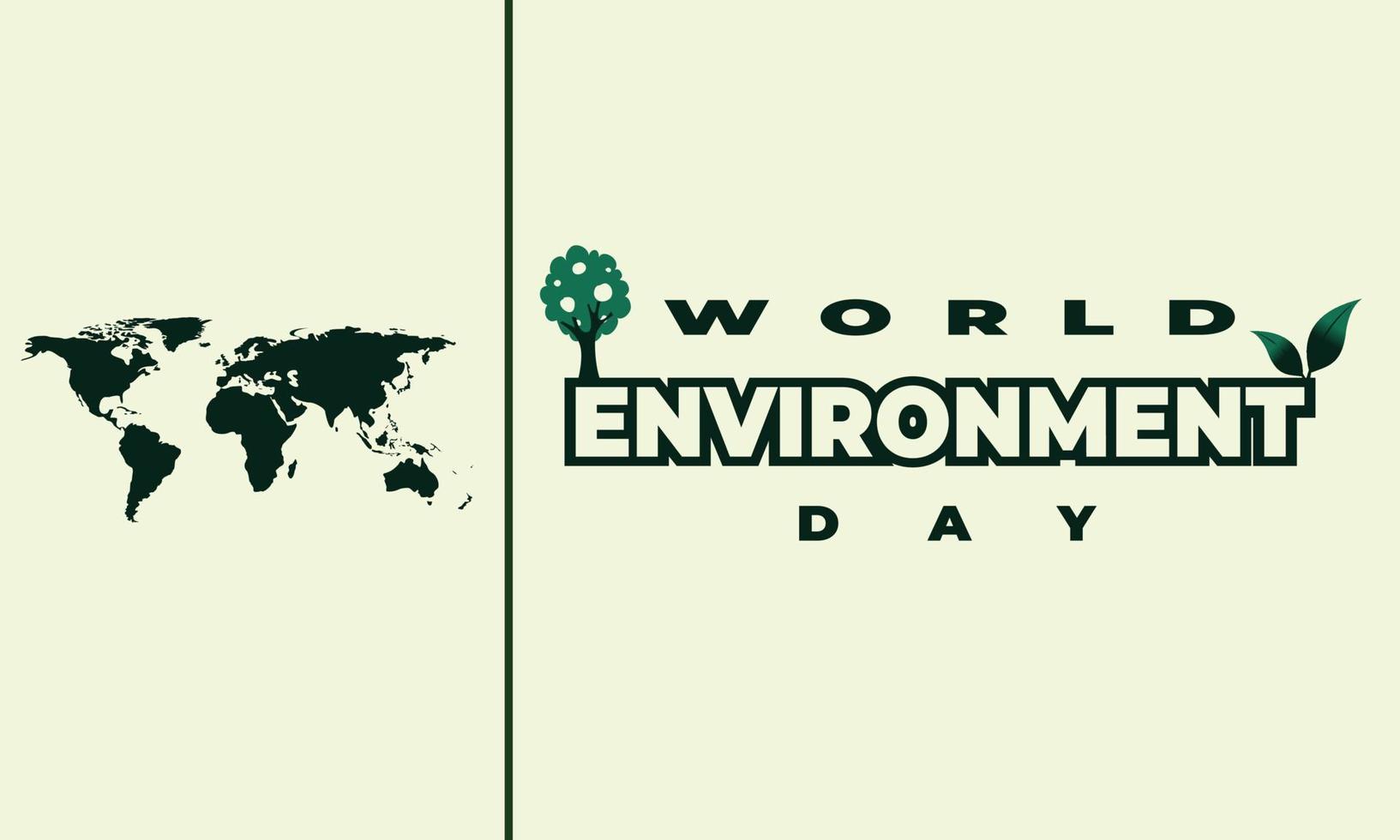 World Environment Day, Green Vector Design, Vector Illustration And Text