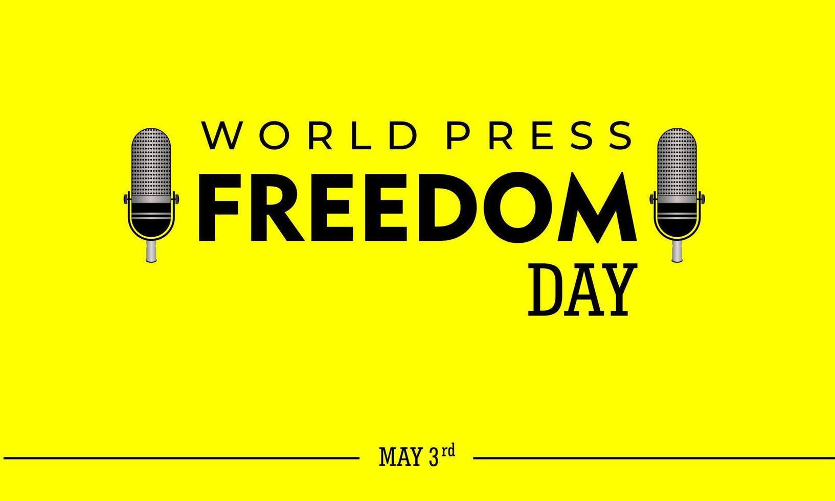 World Press Freedom Day, May 3rd, Vector Illustration and Text, Simple Design