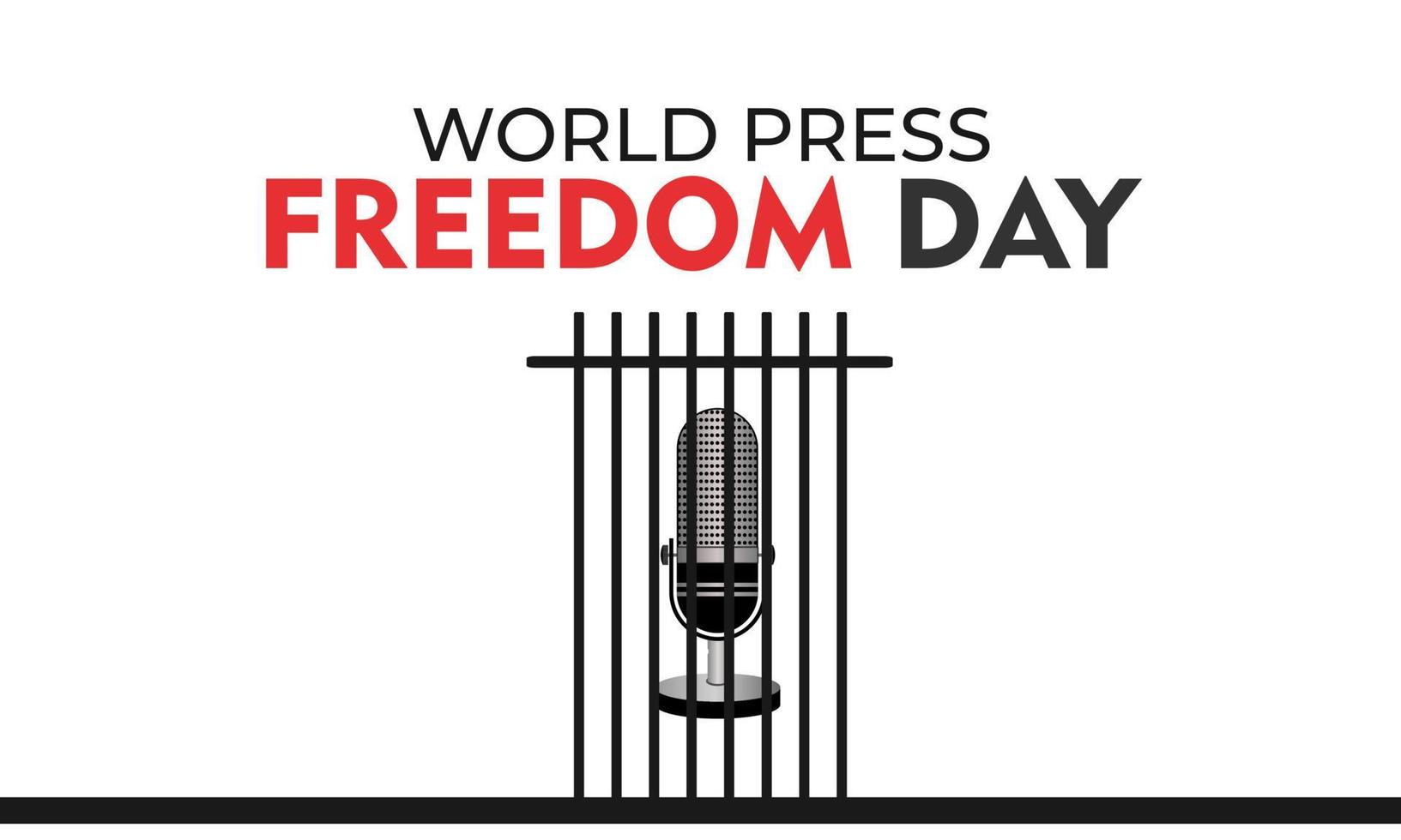 World Press Freedom Day, May 3rd, Vector Illustration and Text, Simple Design