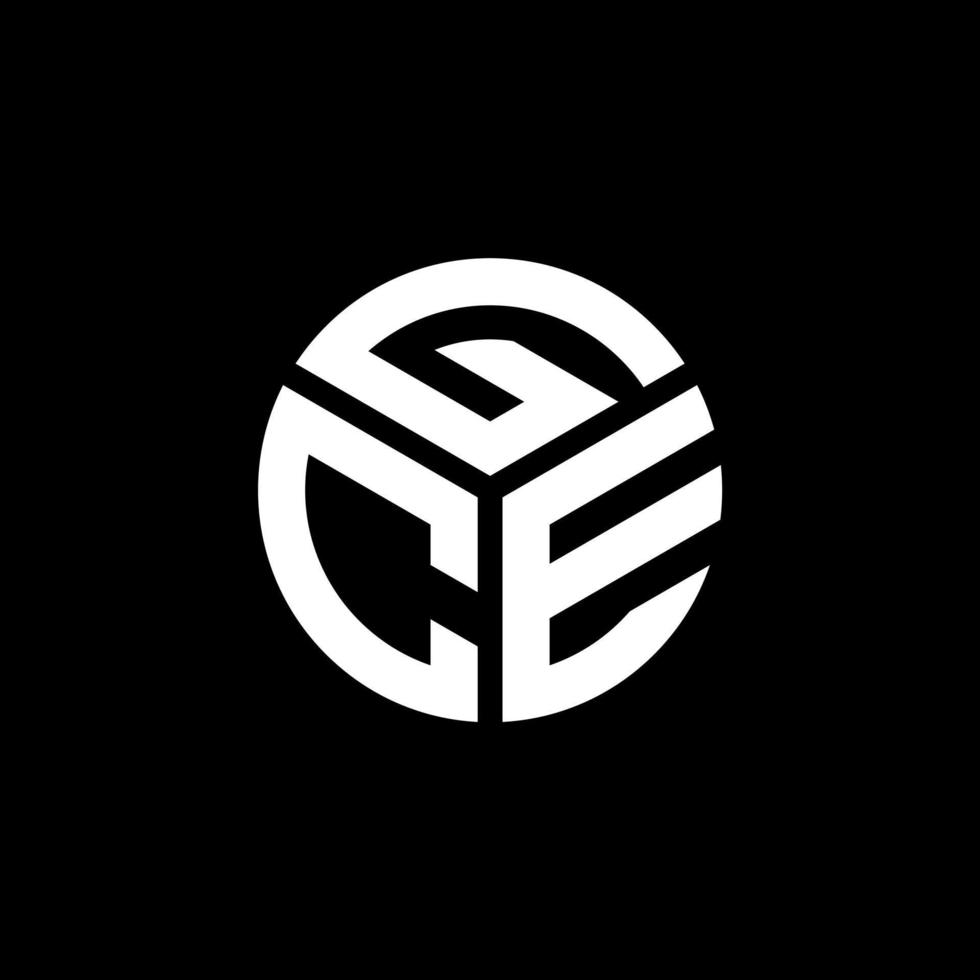 GCE letter logo design on black background. GCE creative initials letter logo concept. GCE letter design. vector