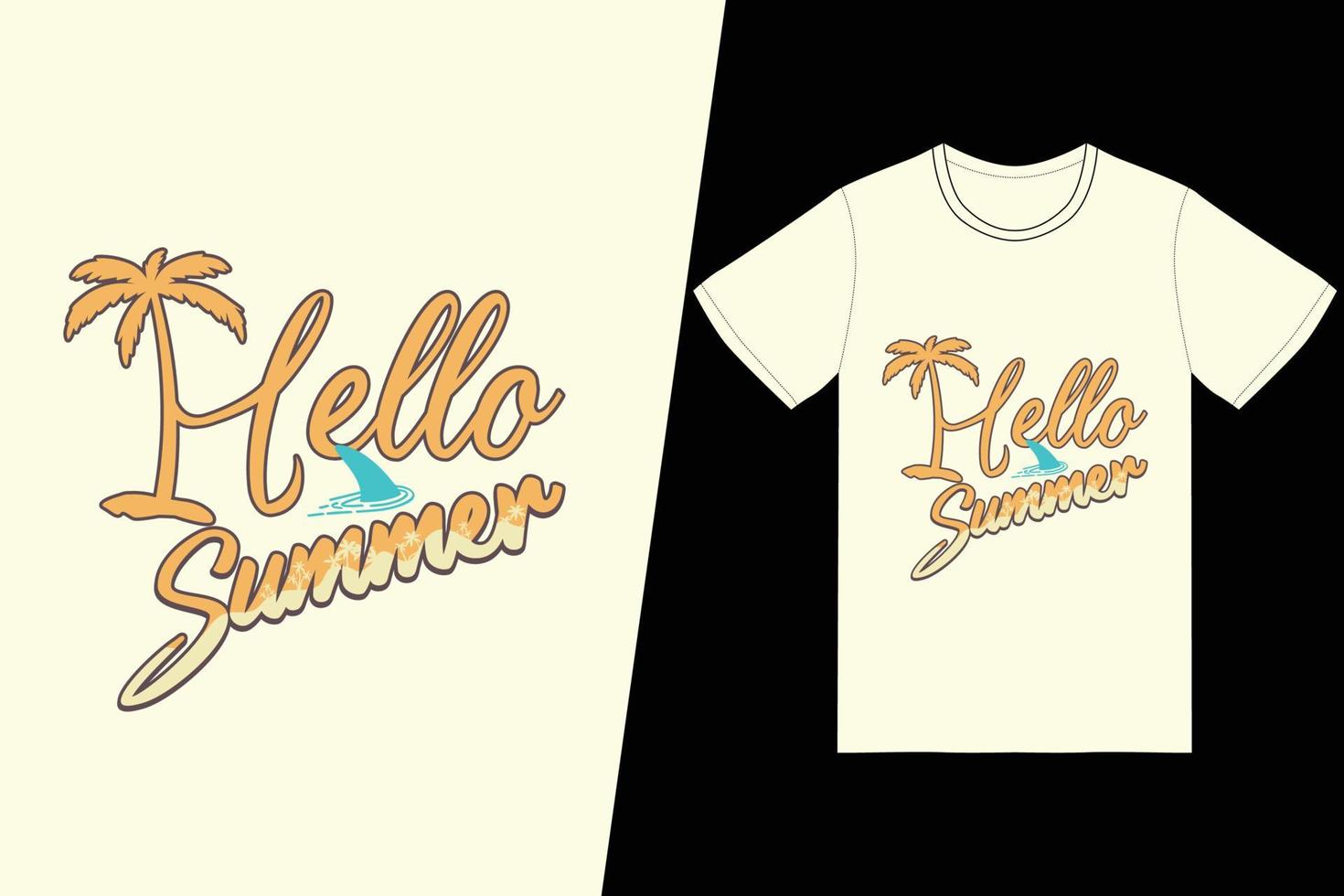 Hello summer t-shirt design. Summer t-shirt design vector. For t-shirt print and other uses. vector