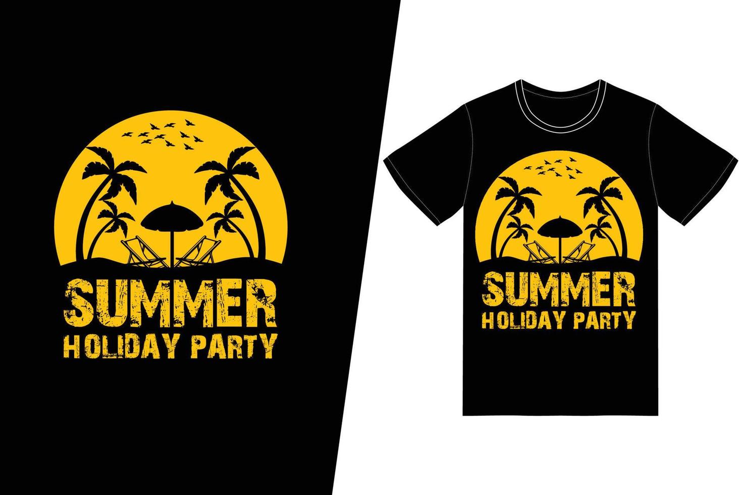 diseño de camiseta de fiesta de vacaciones de verano. vector de diseño de camiseta de verano. para la impresión de camisetas y otros usos.