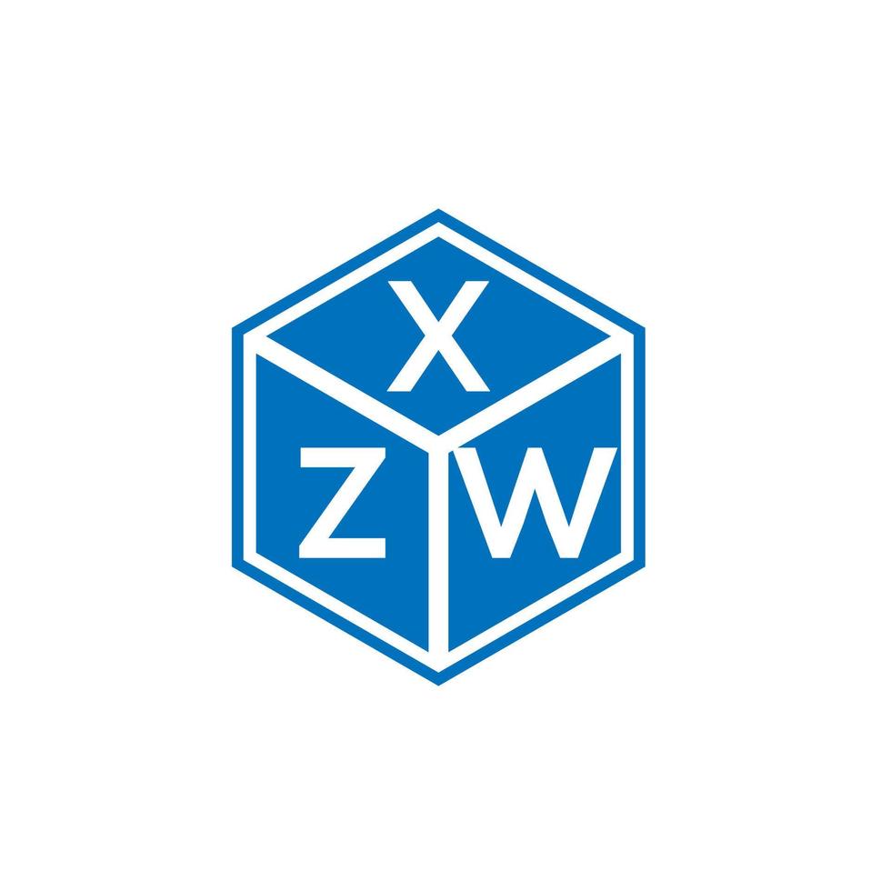 diseño de logotipo de letra xzw sobre fondo blanco. xzw concepto de logotipo de letra de iniciales creativas. diseño de letras xzw. vector