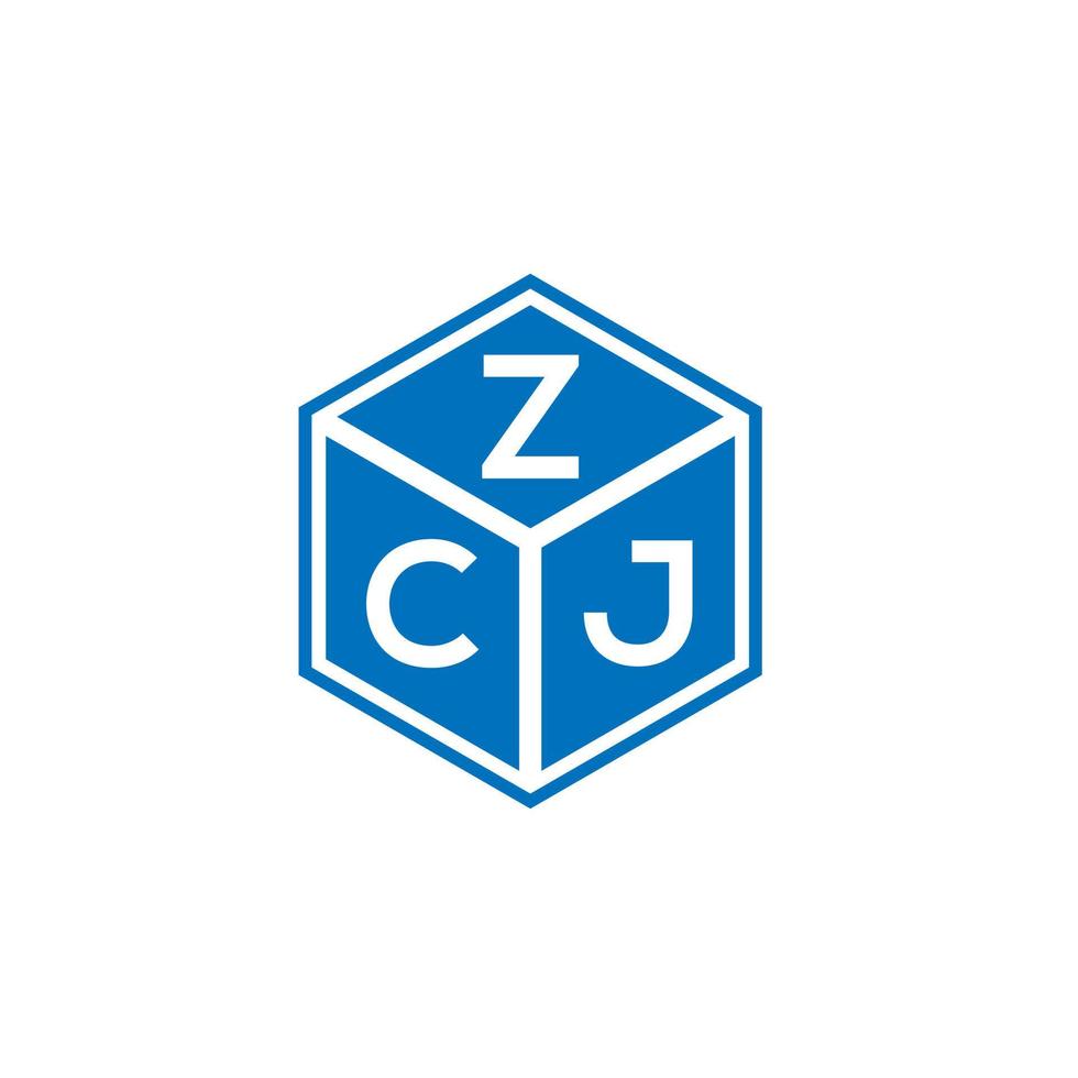 diseño de logotipo de letra zcj sobre fondo blanco. concepto de logotipo de letra de iniciales creativas zcj. diseño de letras zcj. vector