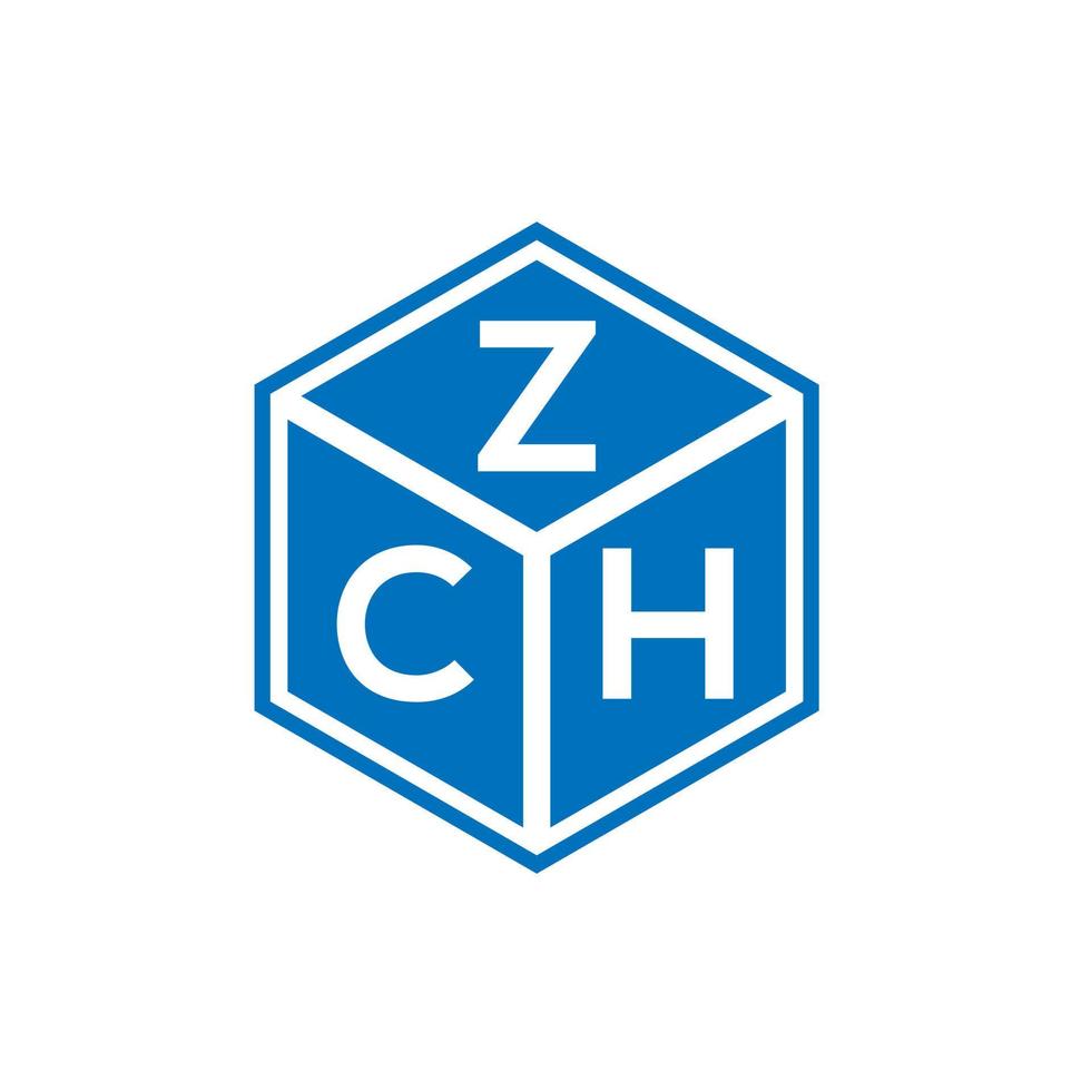 diseño del logotipo de la letra zch sobre fondo blanco. concepto de logotipo de letra de iniciales creativas zch. diseño de letras zch. vector