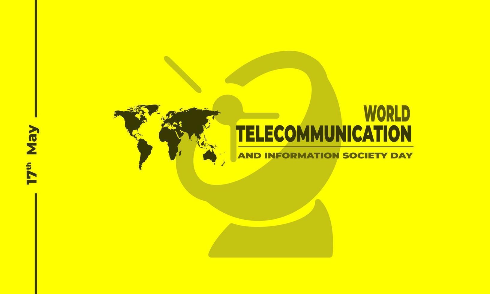 día mundial de las telecomunicaciones y la sociedad de la información, ilustración de fondo vectorial y texto. vector