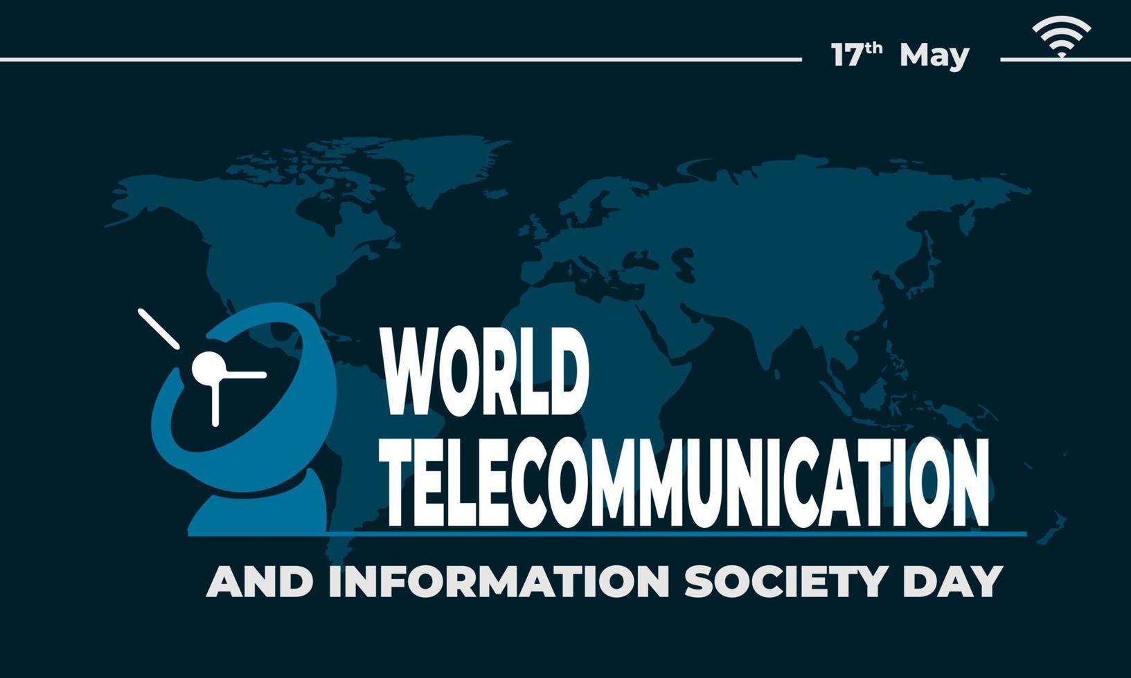 World Telecommunication and Information Society Day, Vector Background Illustration and Text.