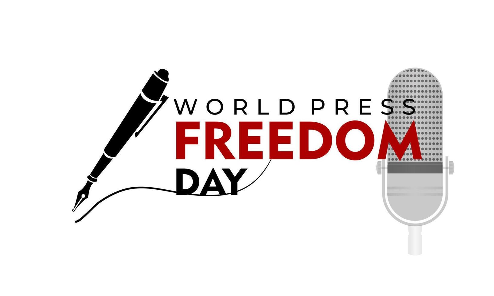 World Press Freedom Day, May 3rd, Vector Illustration and Text, Simple Design