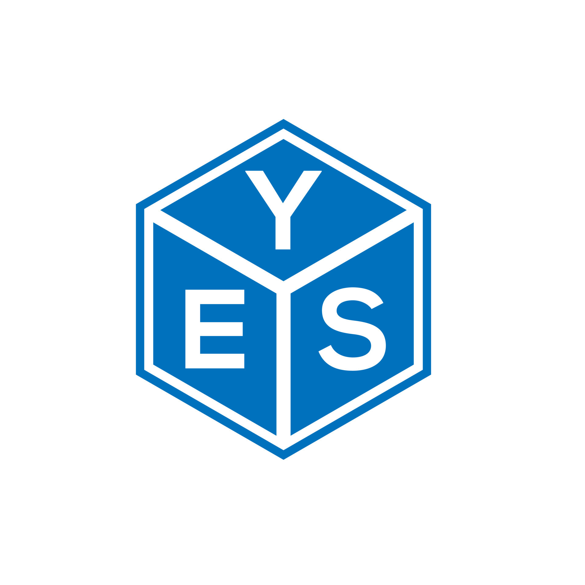 YES letter logo design on white background. YES creative initials