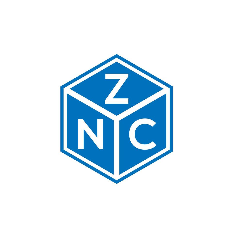 diseño de logotipo de letra znc sobre fondo blanco. concepto de logotipo de letra de iniciales creativas znc. diseño de letras znc. vector