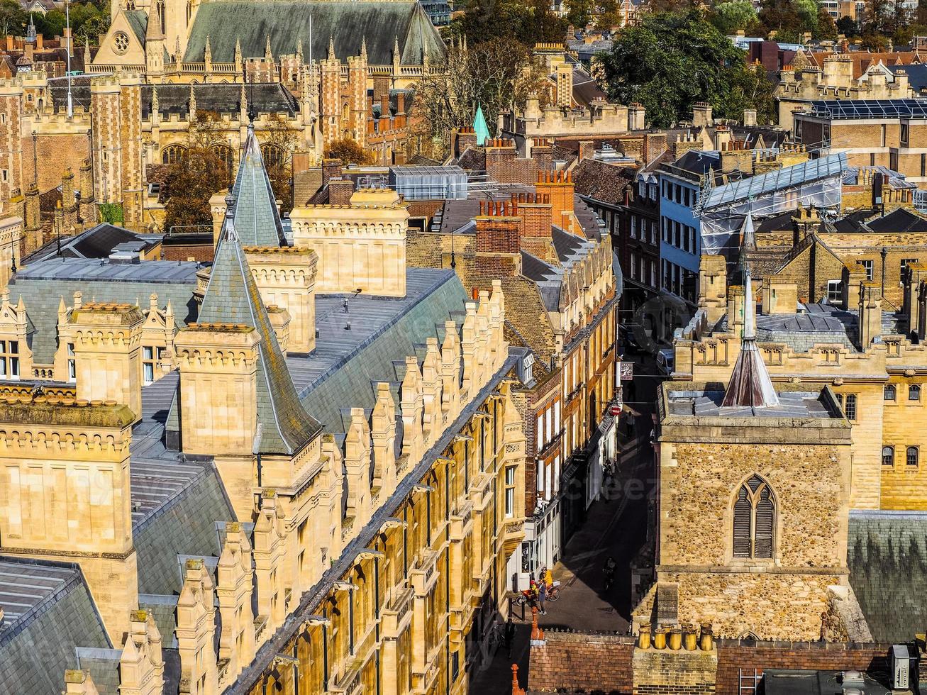 HDR Aerial view of Cambridge photo