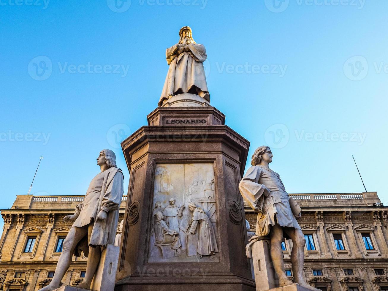 HDR Leonardo da Vinci monument in Milan photo