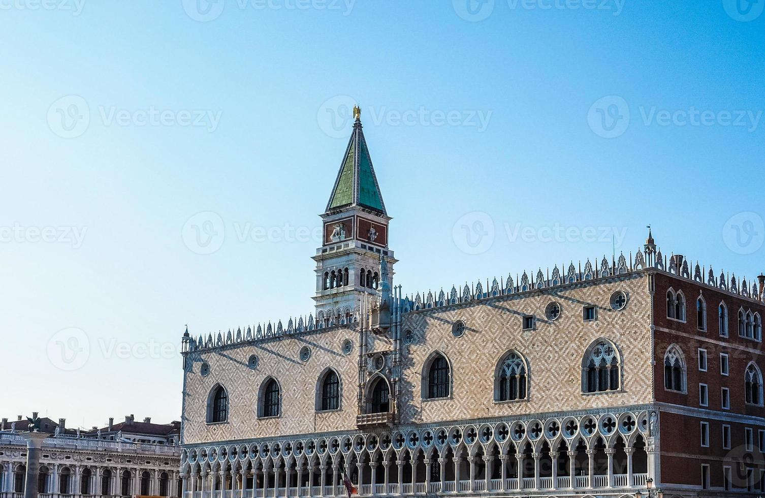 HDR St Mark square seen fron St Mark basin in Venice photo